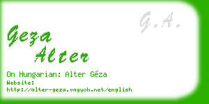 geza alter business card